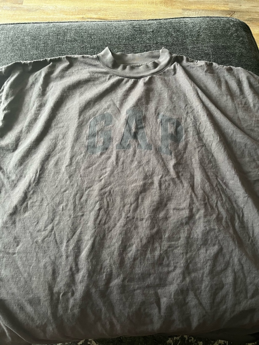 Yeezy GAP Men's Short Sleeve Crew Tee in Charcoal Gray (oversized fit)